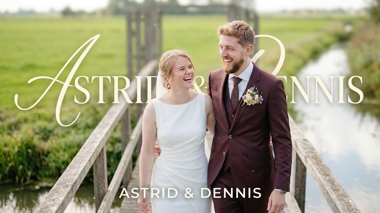 Still uit de highlightfilm van Astrid en Dennis